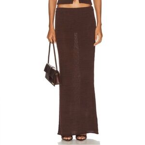 SER.O.YA NWOT Retrofefe Designer Kora Knit Brown Maxi Skirt